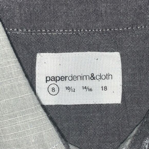 Paper Denim & Cloth Boy’s‎ Size 8 Grey Long Sleeve Casual Button Down Shirt Top - Picture 2 of 6
